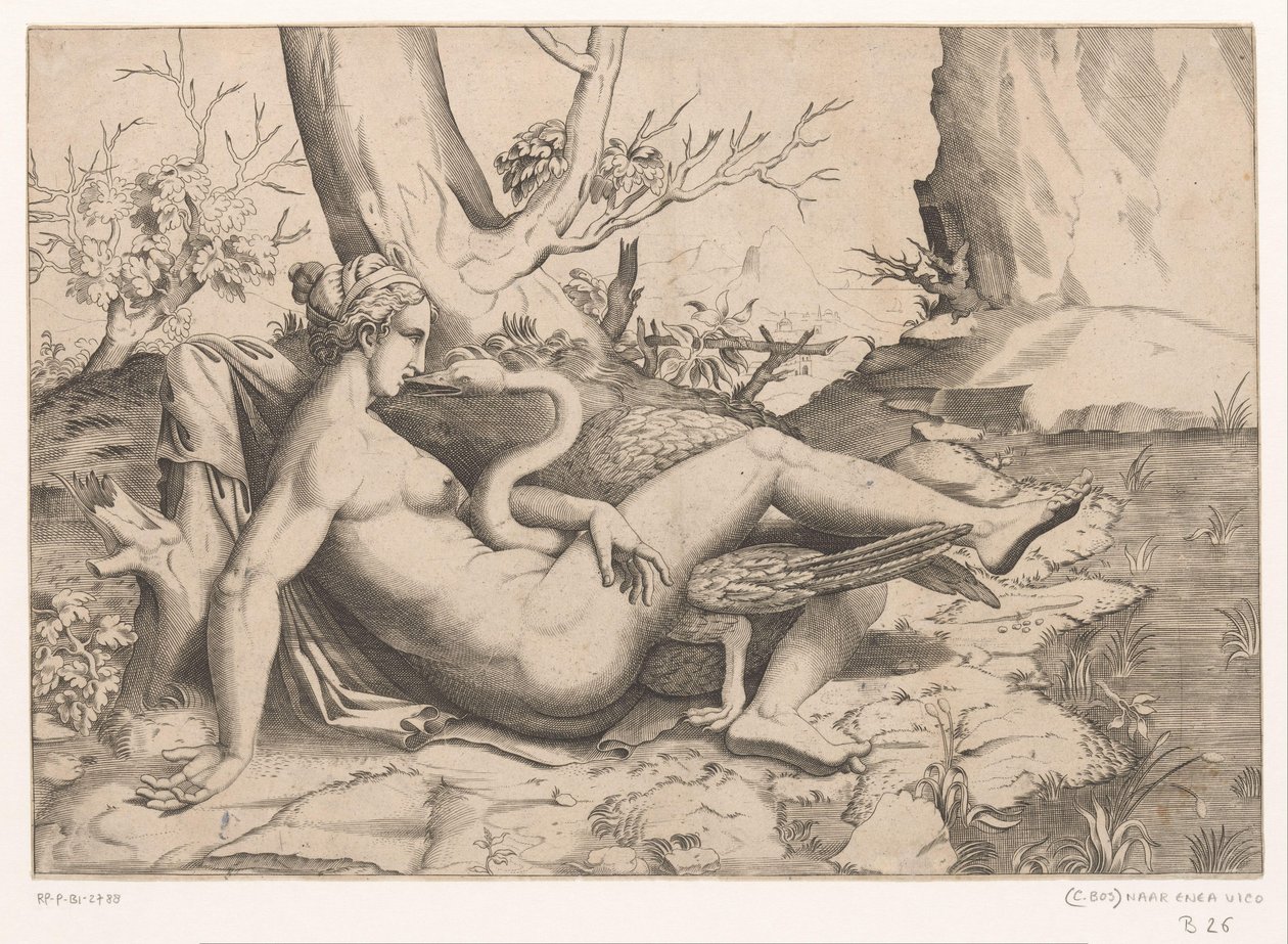 Leda a labuť od Cornelis Bos (possibly)