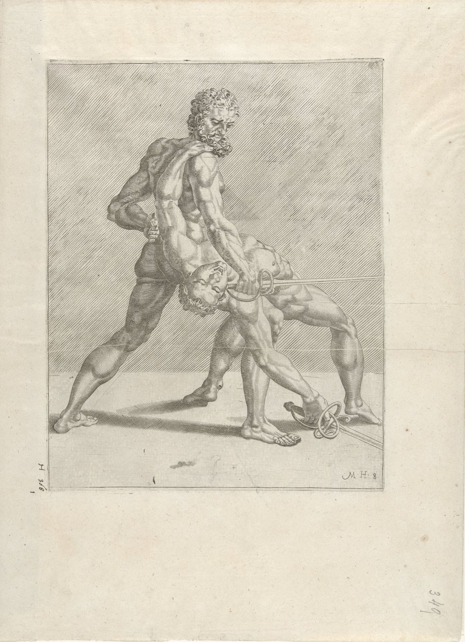Dva šermíři Šermíři (název série) od Cornelis Bos (possibly)
