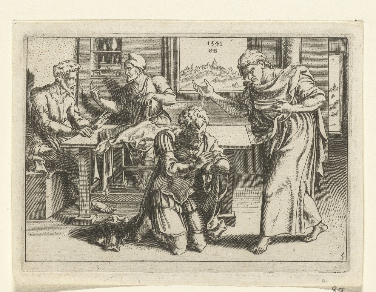 Ananiáš křtí Pavla The Life of Paul (název série) od Cornelis Bos