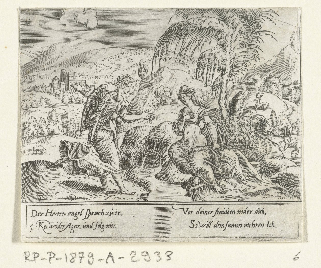 Anděl vezme Hagar zpět The Life of Abraham (název série) od Cornelis Bos