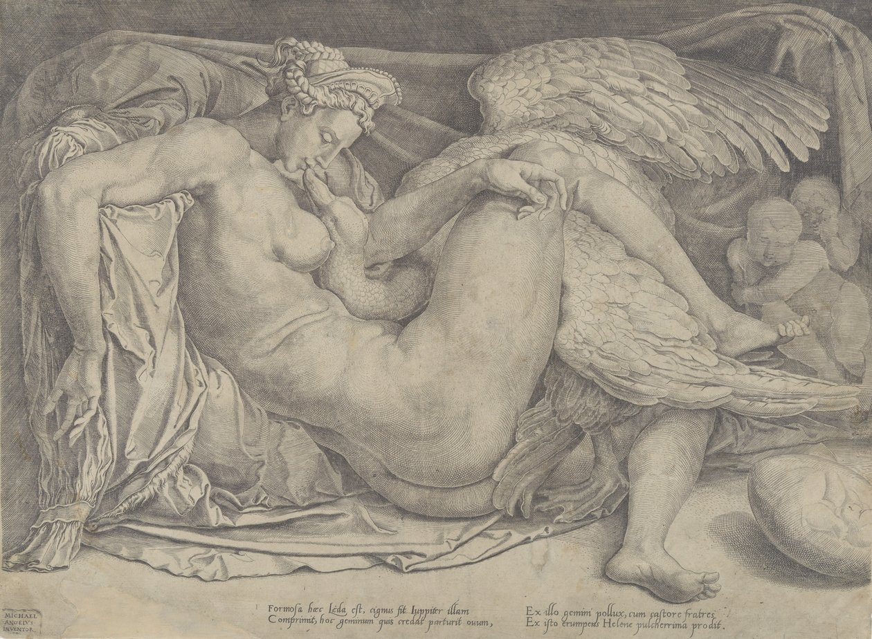 Leda a labuť, 1544-66. od Cornelis Bos