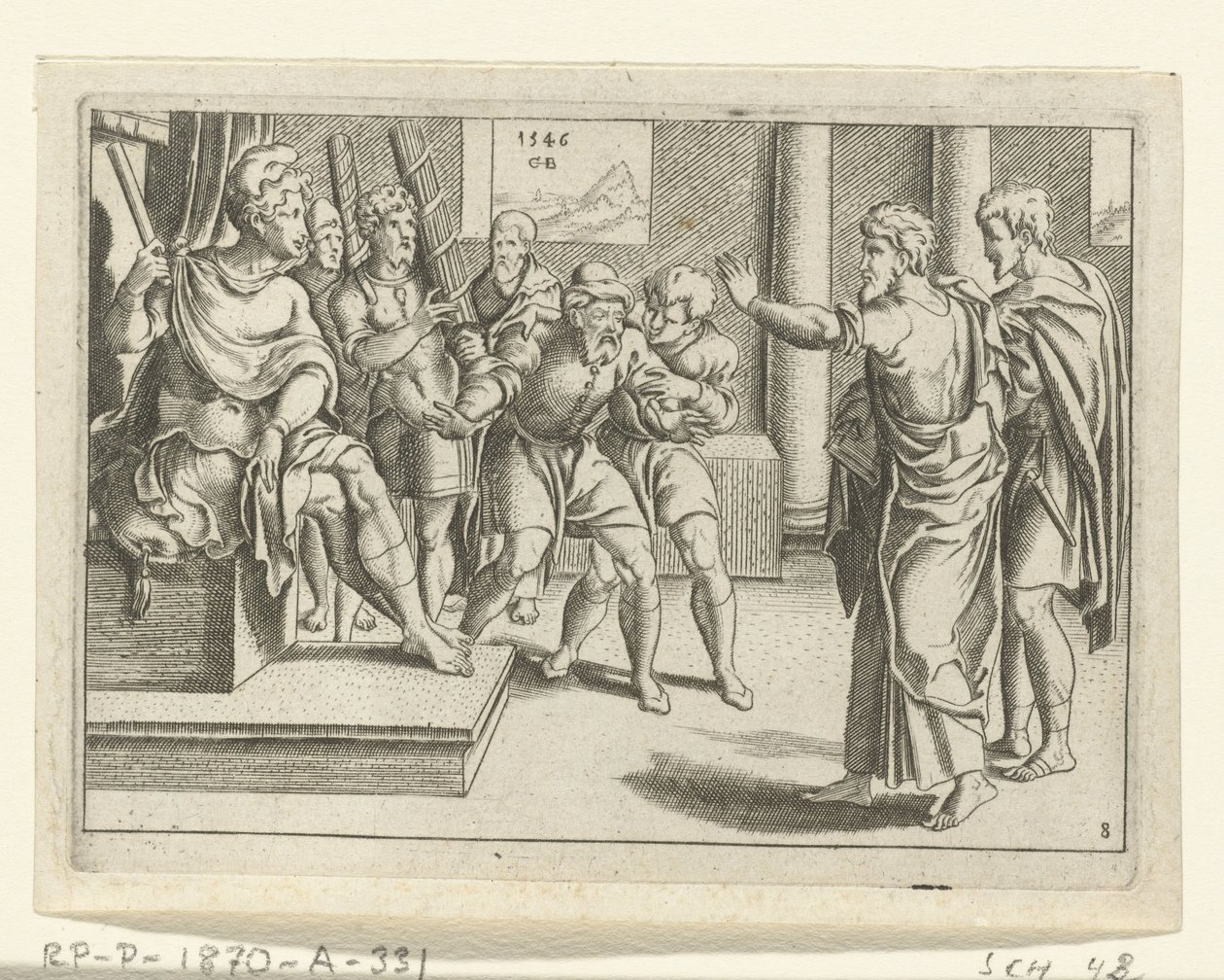 Paul dělá Elymas slepým The Life of Paul (název série) od Cornelis Bos