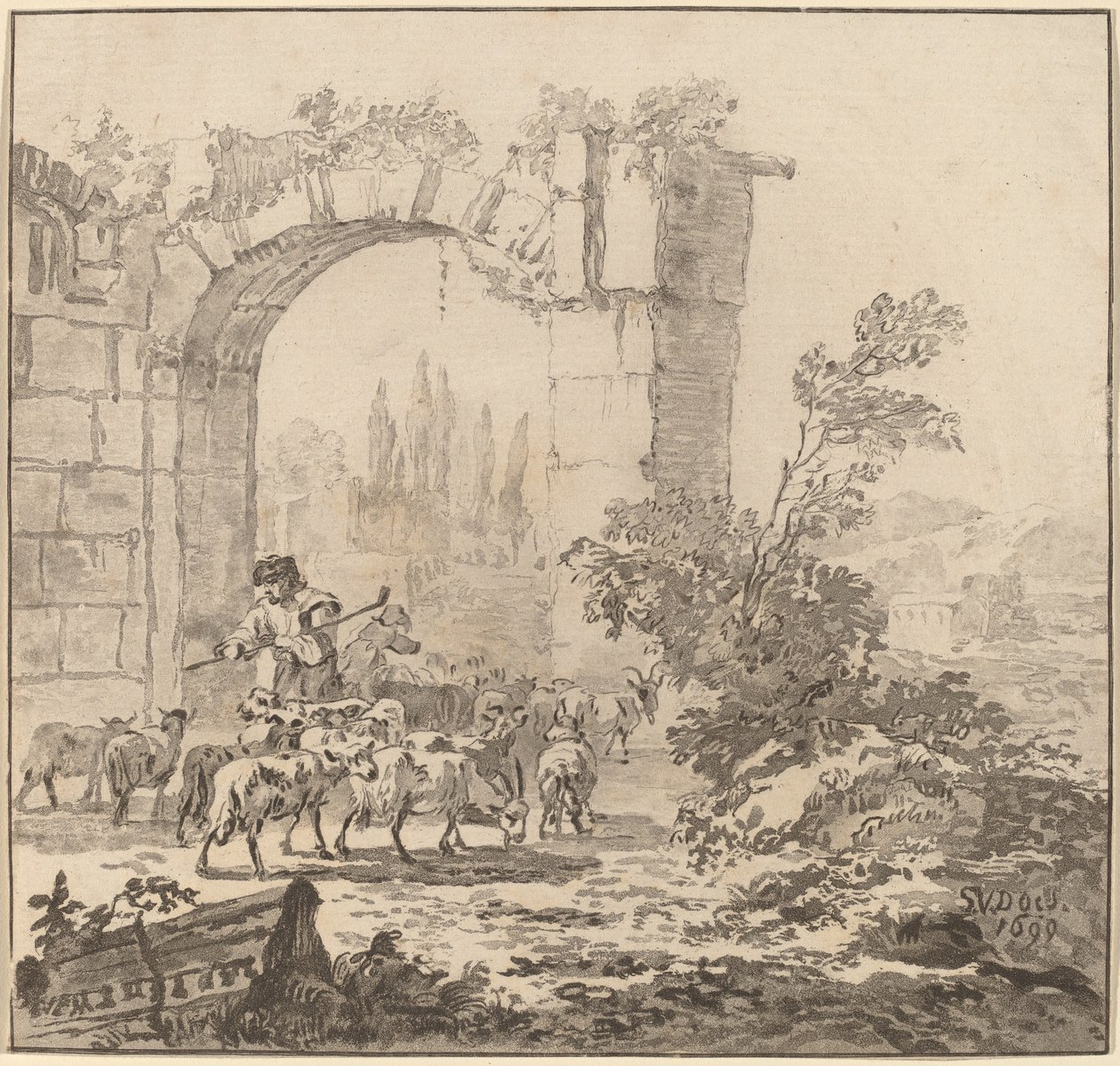 Hejno koz, 1781, vydáno 1786. od Cornelis Brouwer