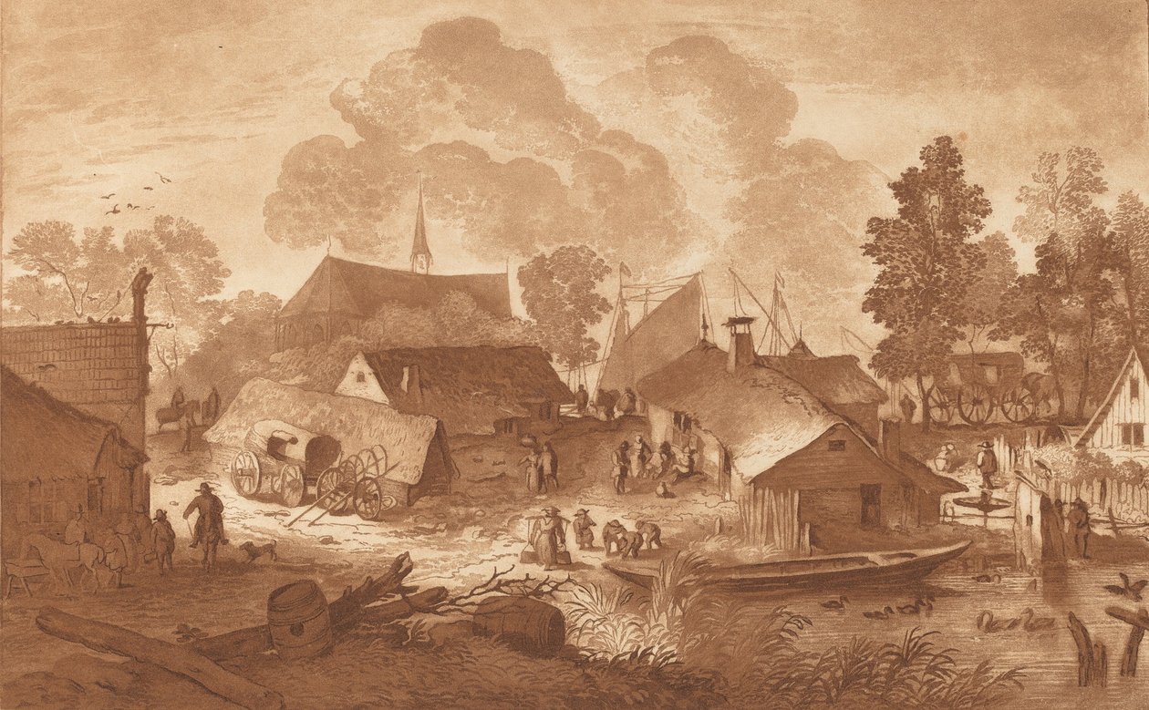 Vesnice s rybníkem, c. 1782. od Cornelis Brouwer