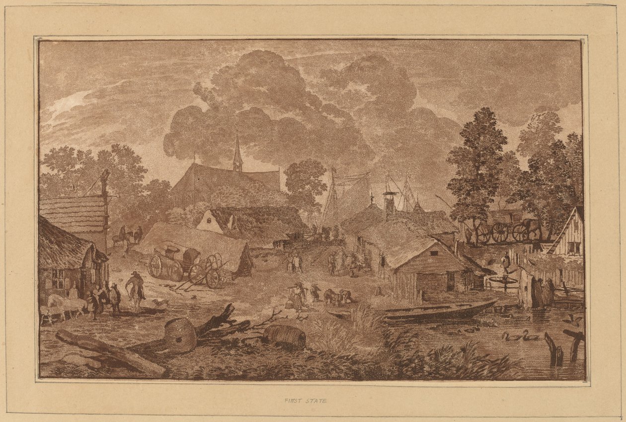 Vesnice s rybníkem, c. 1782. od Cornelis Brouwer