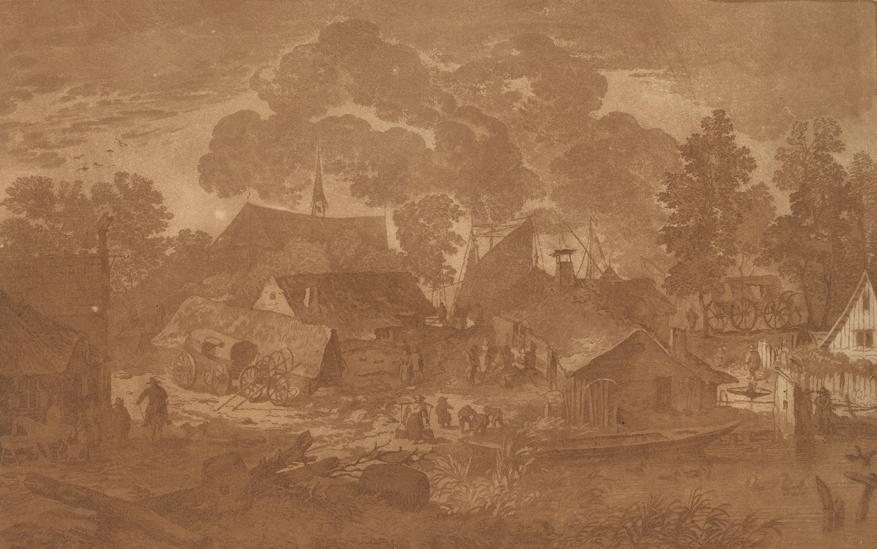 Vesnice s rybníkem, c. 1782. od Cornelis Brouwer