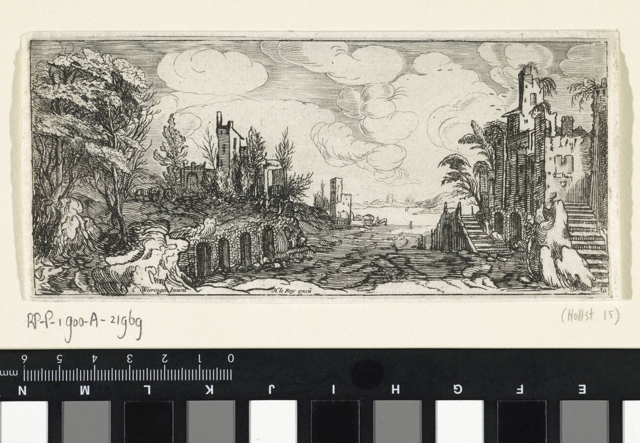 Kopcovitá krajina s výhledem na řeku Krajiny (název série) od Cornelis Claesz van Wieringen (possibly)
