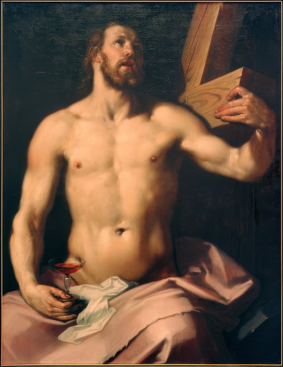 Kristus s eucharistickým pohárem a křížem od Cornelis Cornelisz