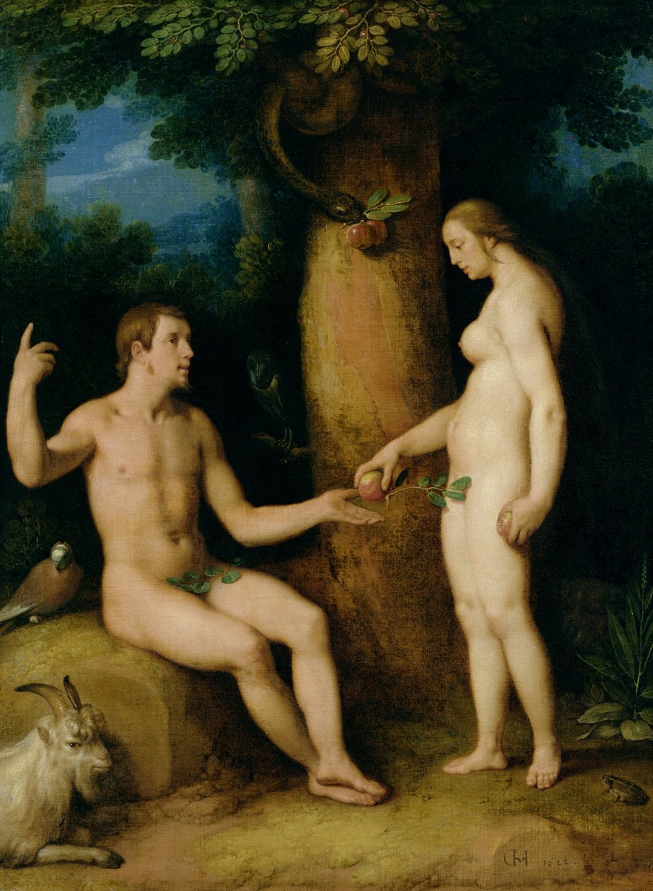 Adam a Eva, 1622 od Cornelis Cornelisz van Haarlem