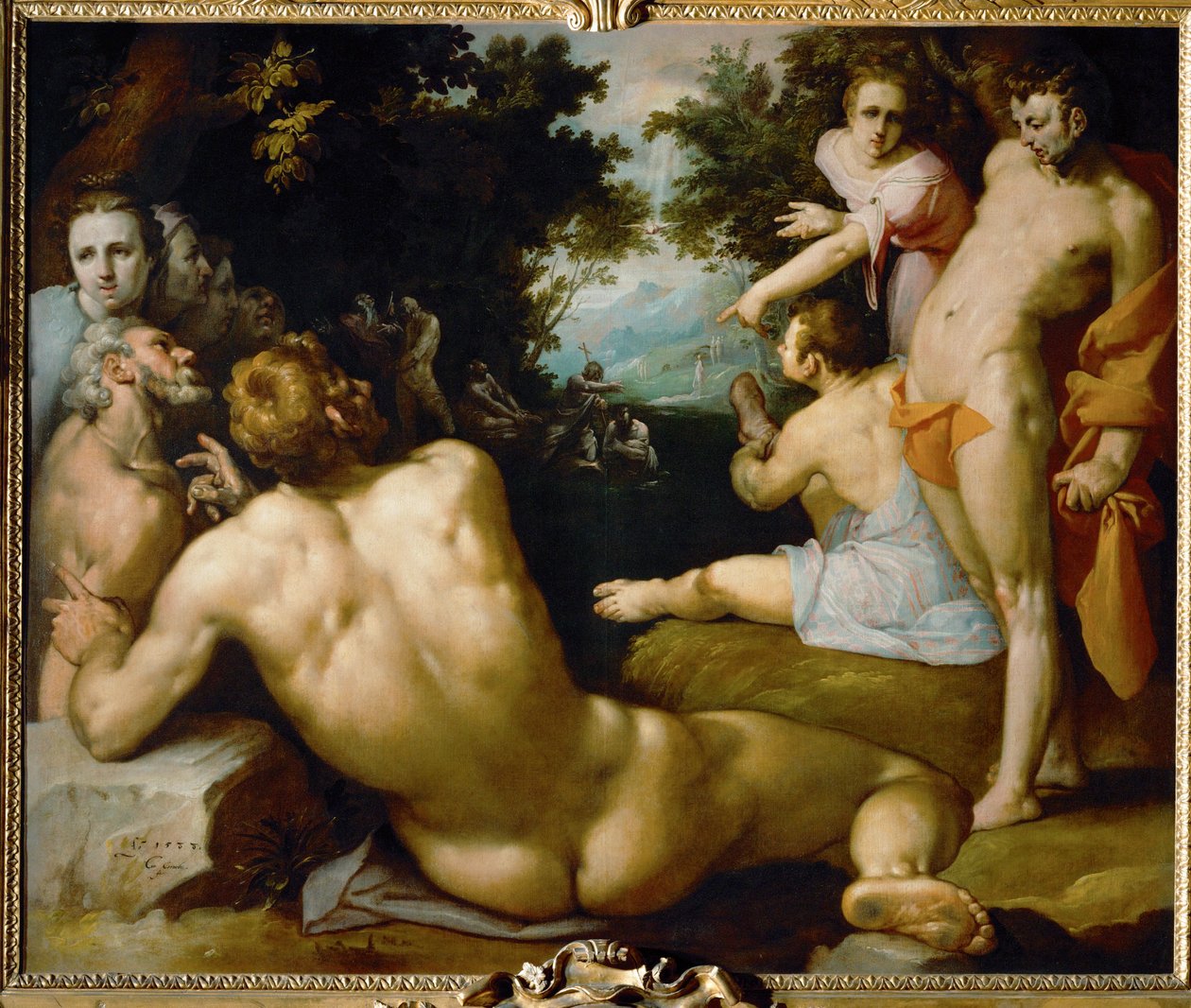Křest Krista ... od Cornelis Cornelisz. van Haarlem