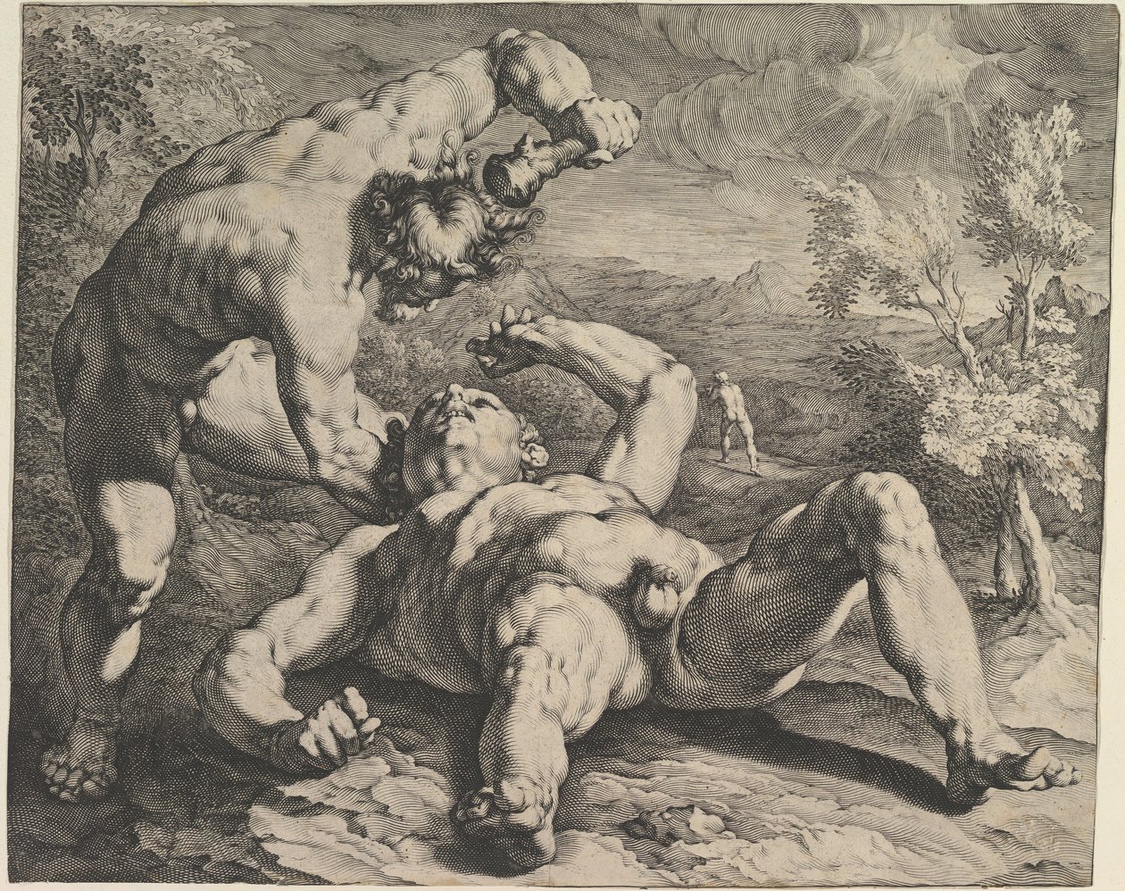 Kain zabil Abela, ca. 1591 od Cornelis Cornelisz van Haarlem