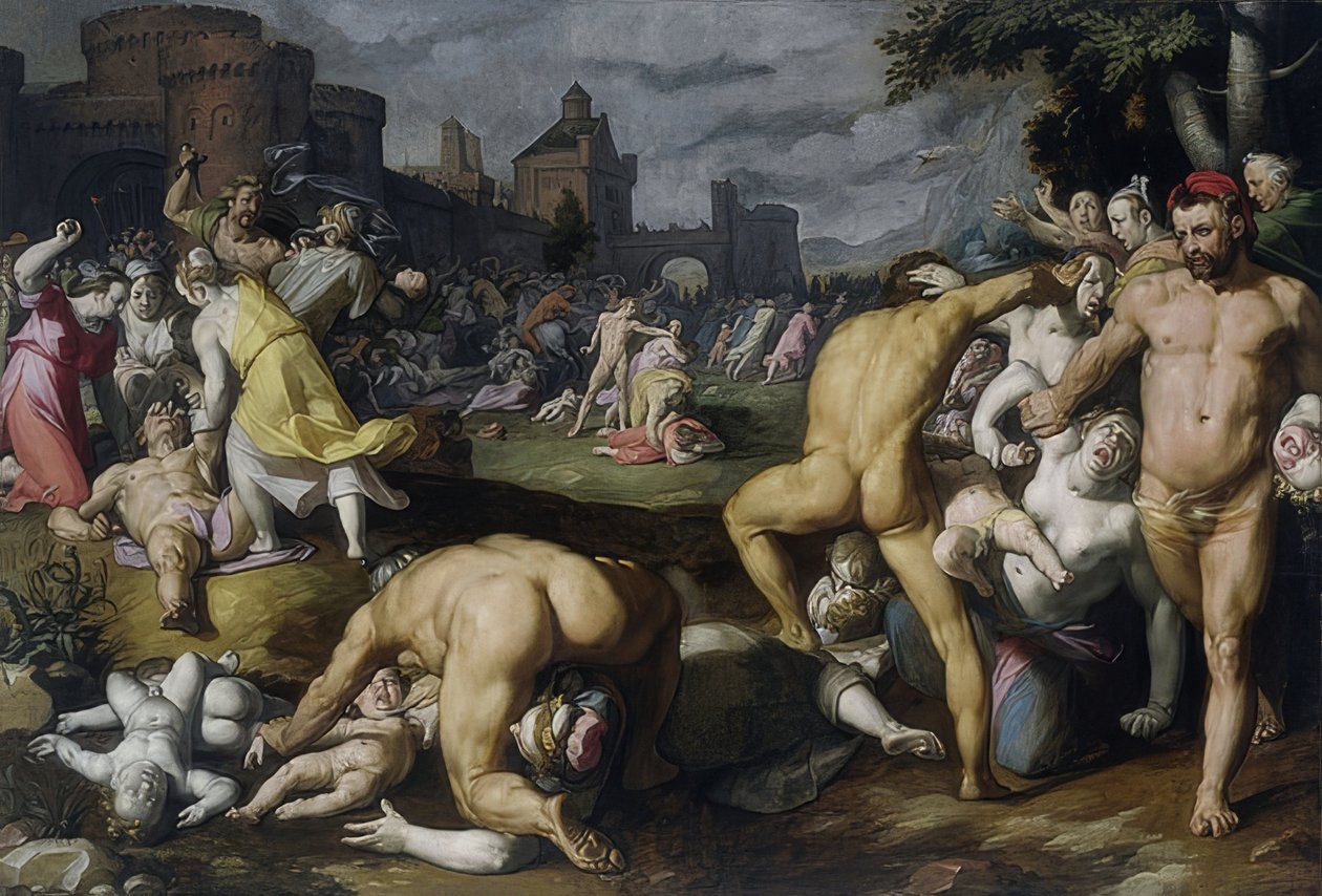 Betlémská infanticida. 1590 od Cornelis Cornelisz. van Haarlem