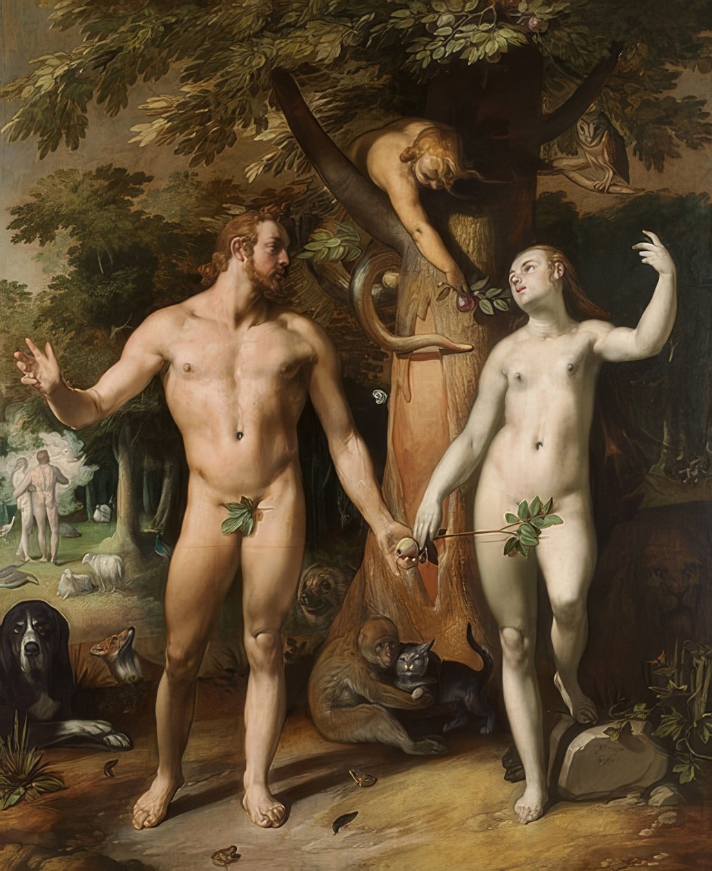 Pád člověka. 1592 od Cornelis Cornelisz. van Haarlem