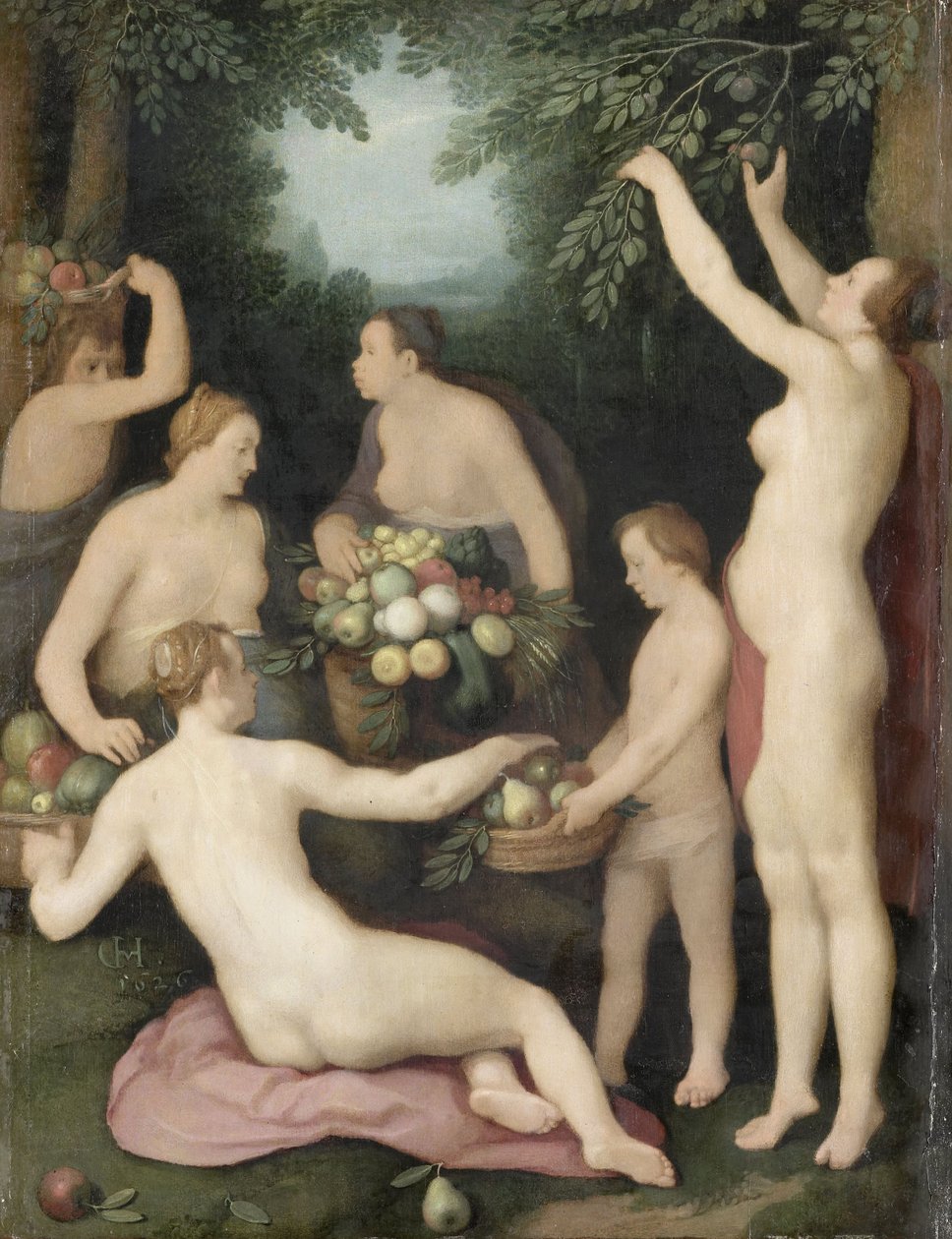 Pomona přijímá úrodu ovoce od Cornelis Cornelisz. van Haarlem
