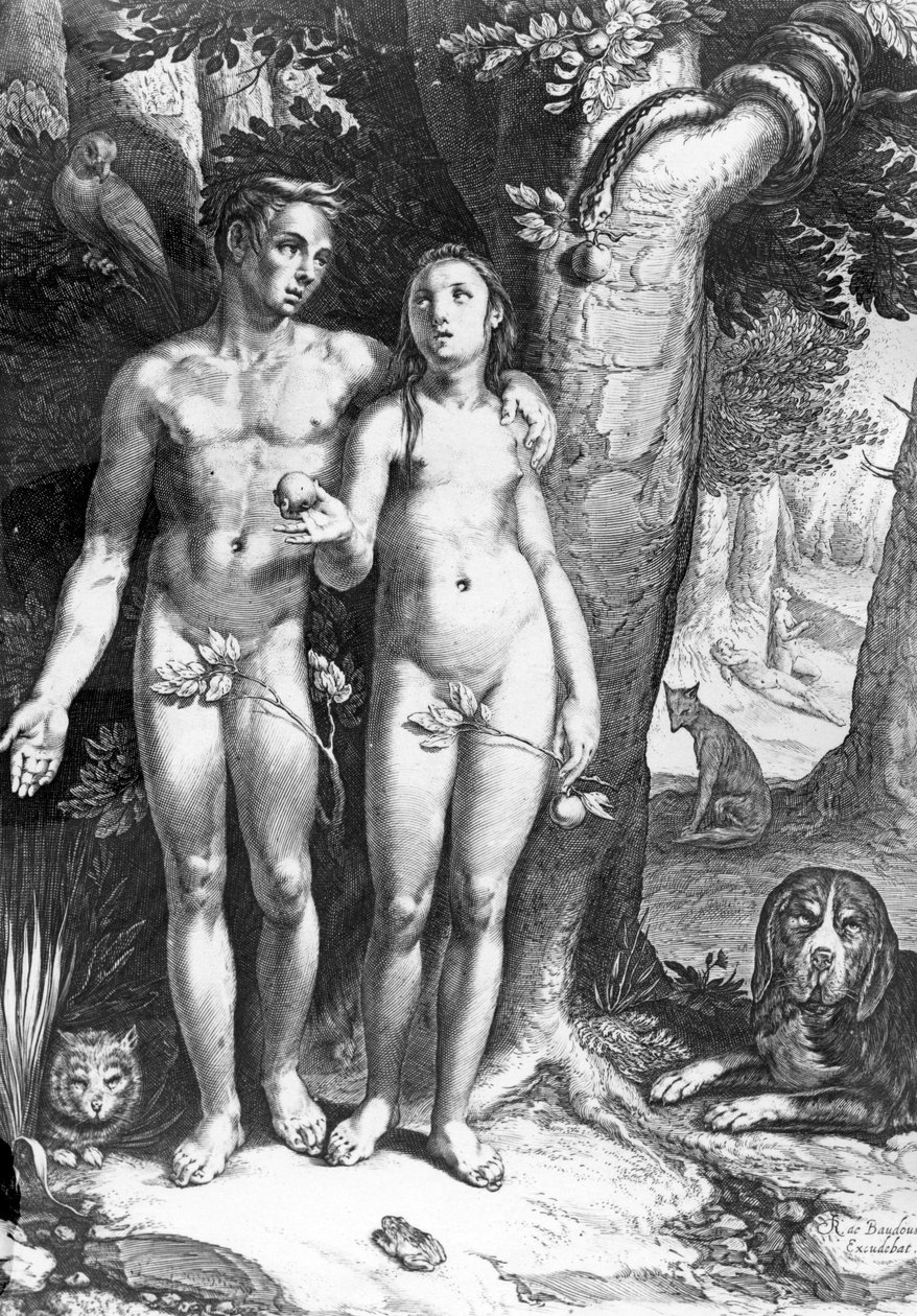 Pokušení člověka, ryl Jan Saenredam, kolem 1605 od Cornelis Cornelisz van Haarlem