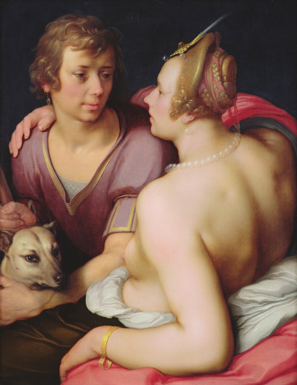 Venuše a Adonis, 1610 od Cornelis Cornelisz van Haarlem