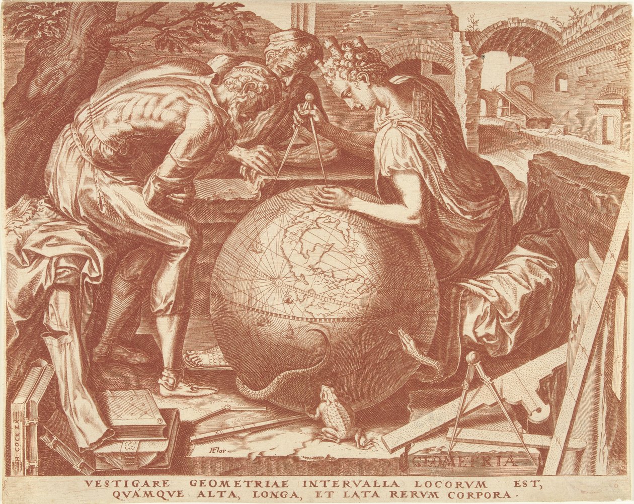 Geometrie (geometrie) Sedm svobodných umění (název série) od Cornelis Cort