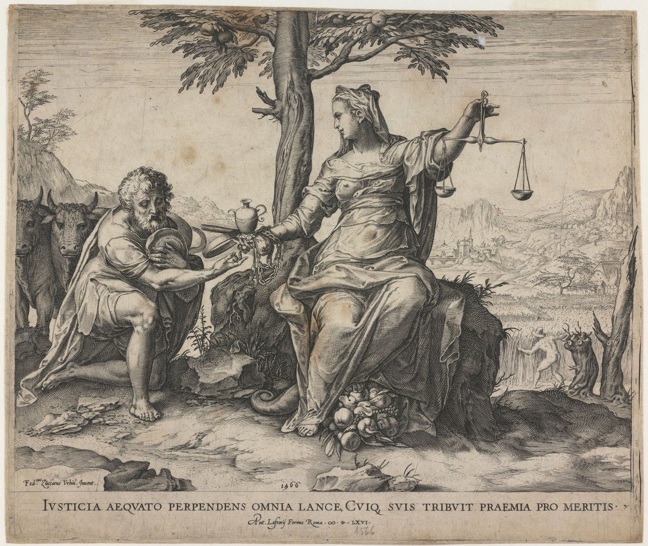 Justice Rewards Toil, 1566 od Cornelis Cort