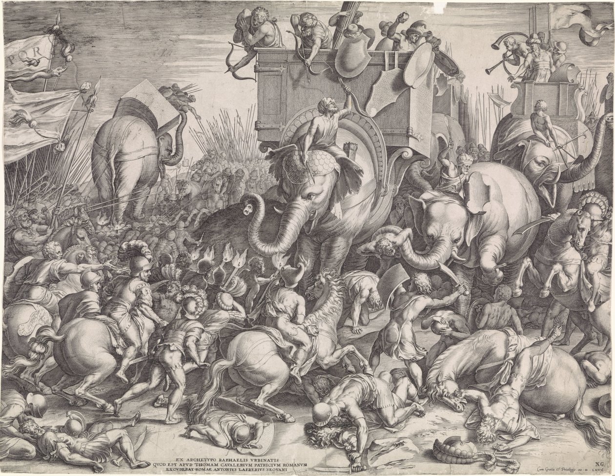 Bitva u Zamy mezi Scipio a Hannibalem od Cornelis Cort
