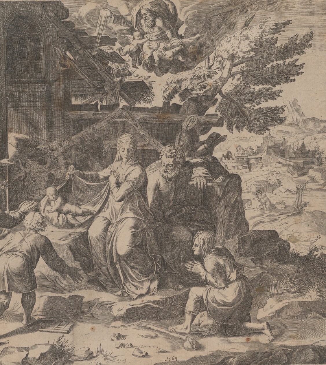 Klanění pastýřů, 1569. od Cornelis Cort