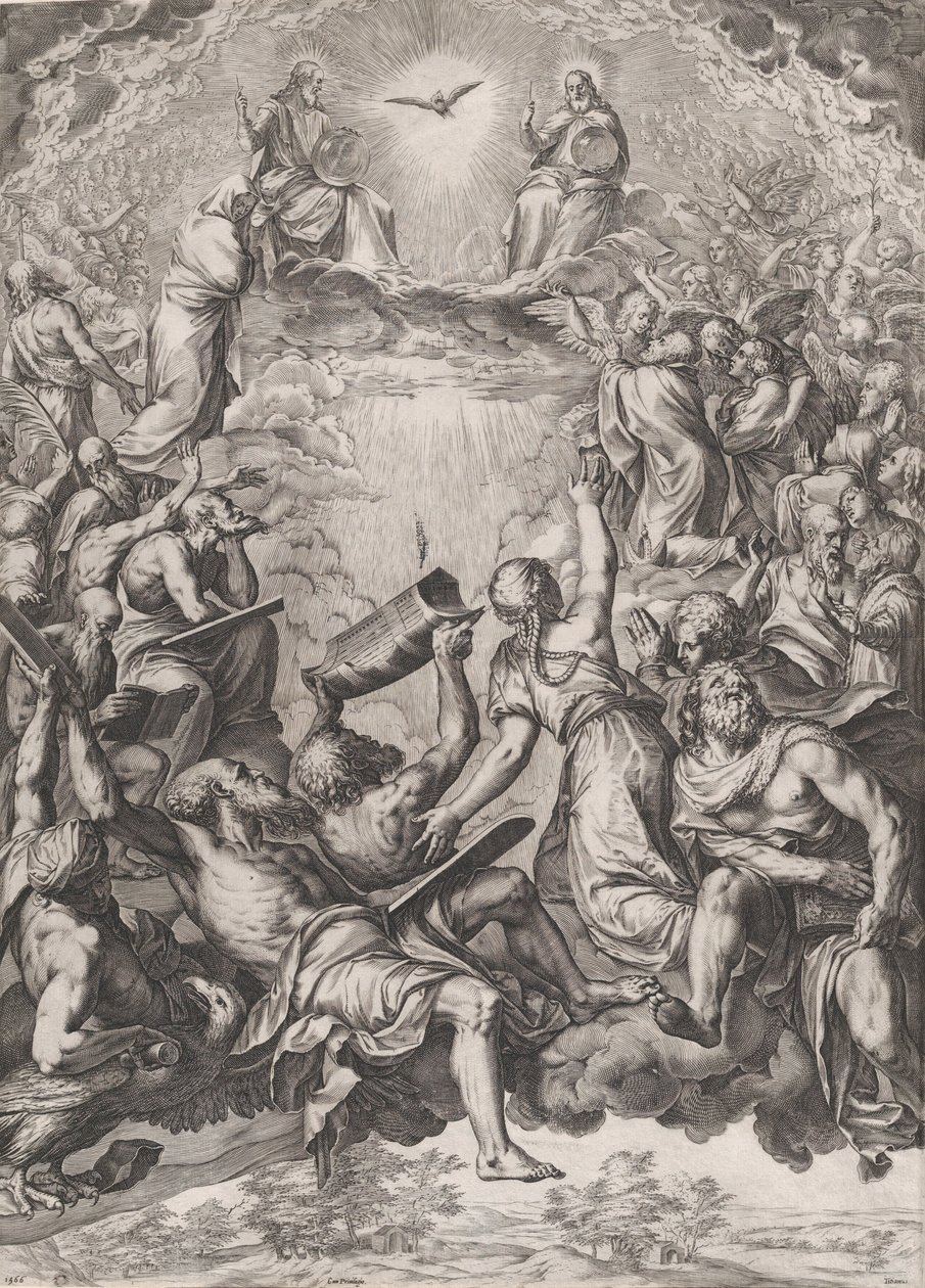 Klanění Nejsvětější Trojici, 1566. od Cornelis Cort