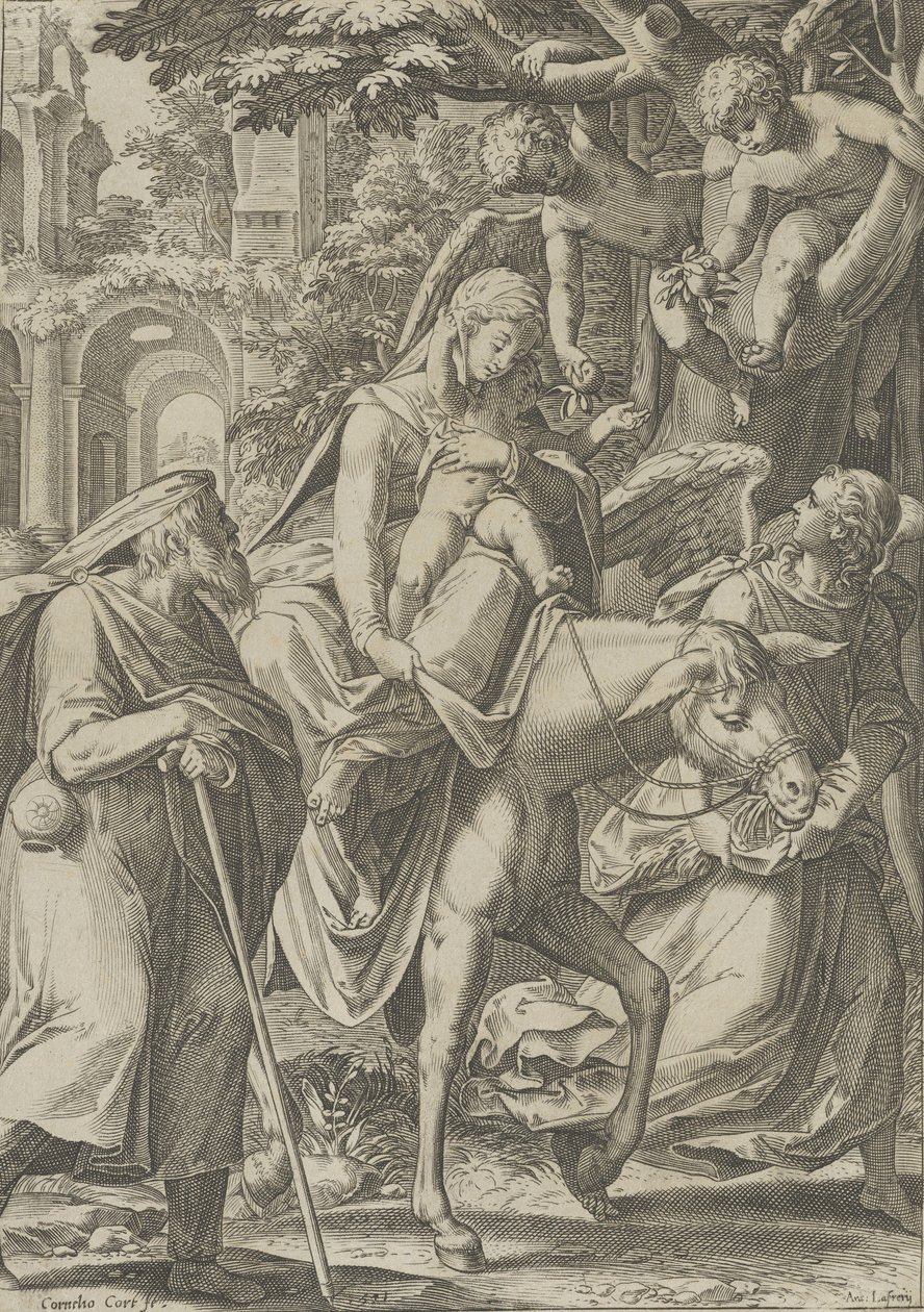 Útěk do Egypta, 1571. od Cornelis Cort