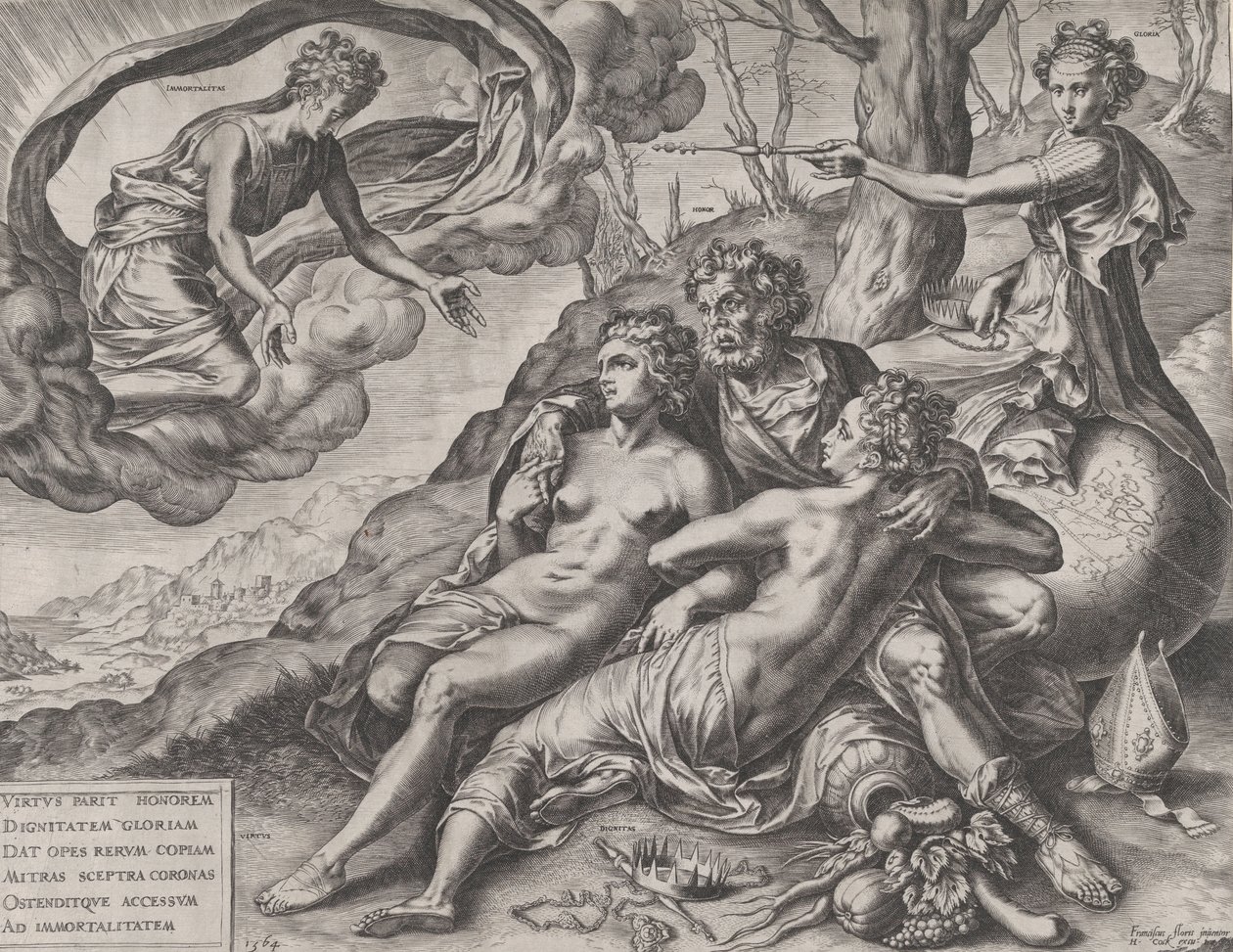 Nesmrtelné odměny ctnosti, 1564. od Cornelis Cort