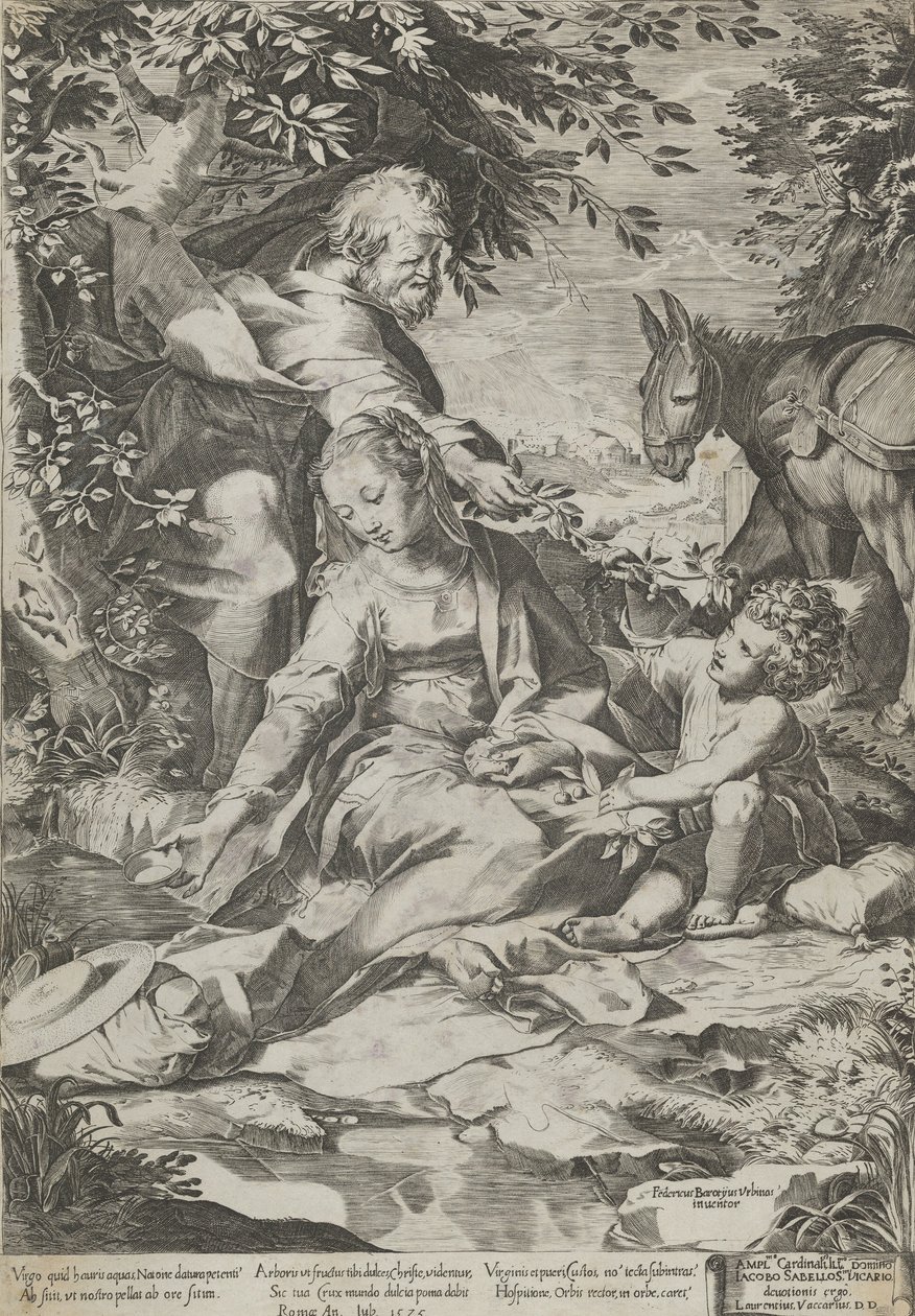 Zbytek při návratu z Egypta, 1575. od Cornelis Cort