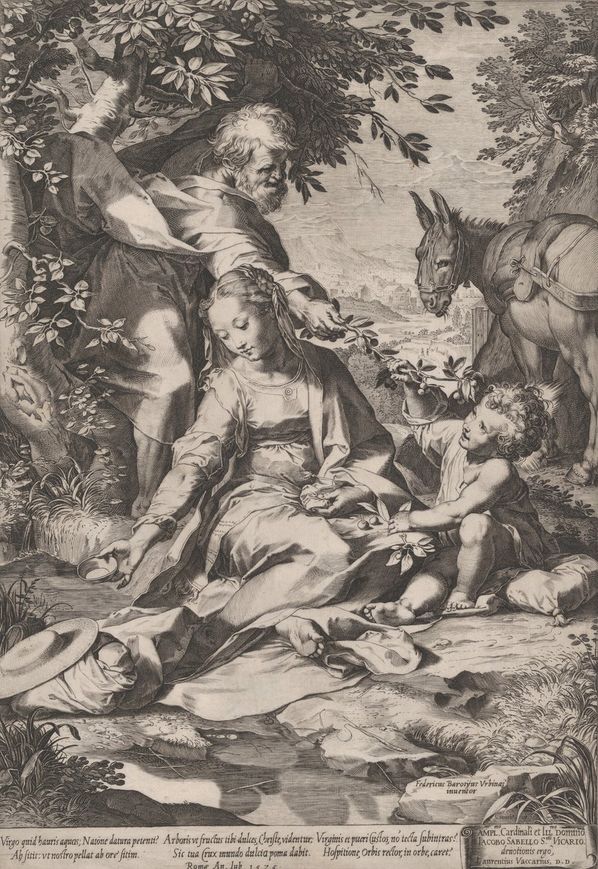 Zbytek při návratu z Egypta, 1575. od Cornelis Cort