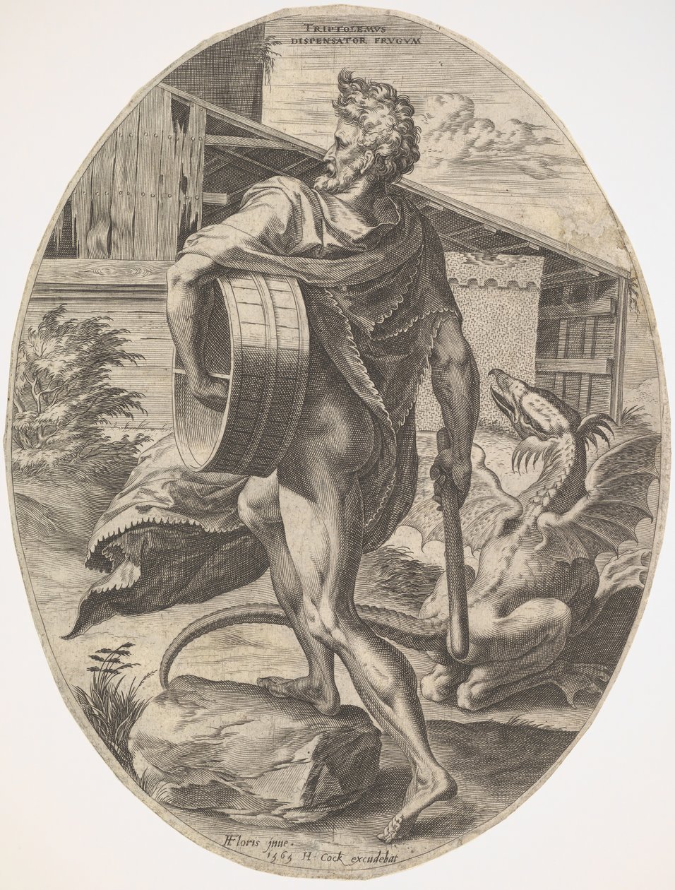 Triptolemus z Venkovských bohů, 1565. od Cornelis Cort