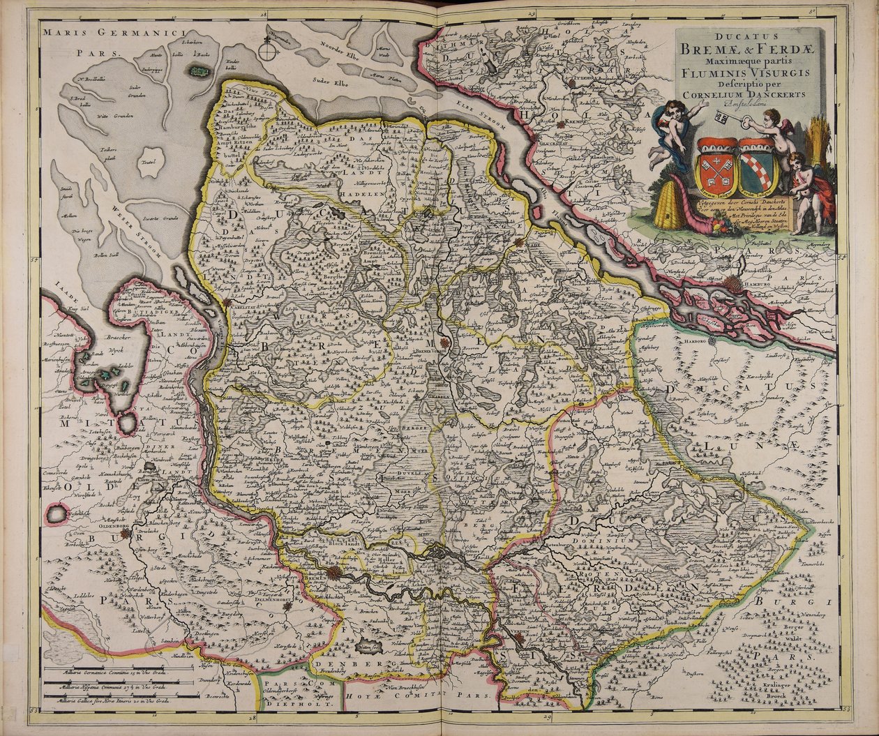 Ducatus Bremae amp; Ferdae maximaeque partis fluminis Visurgis descriptio od Cornelis Danckerts