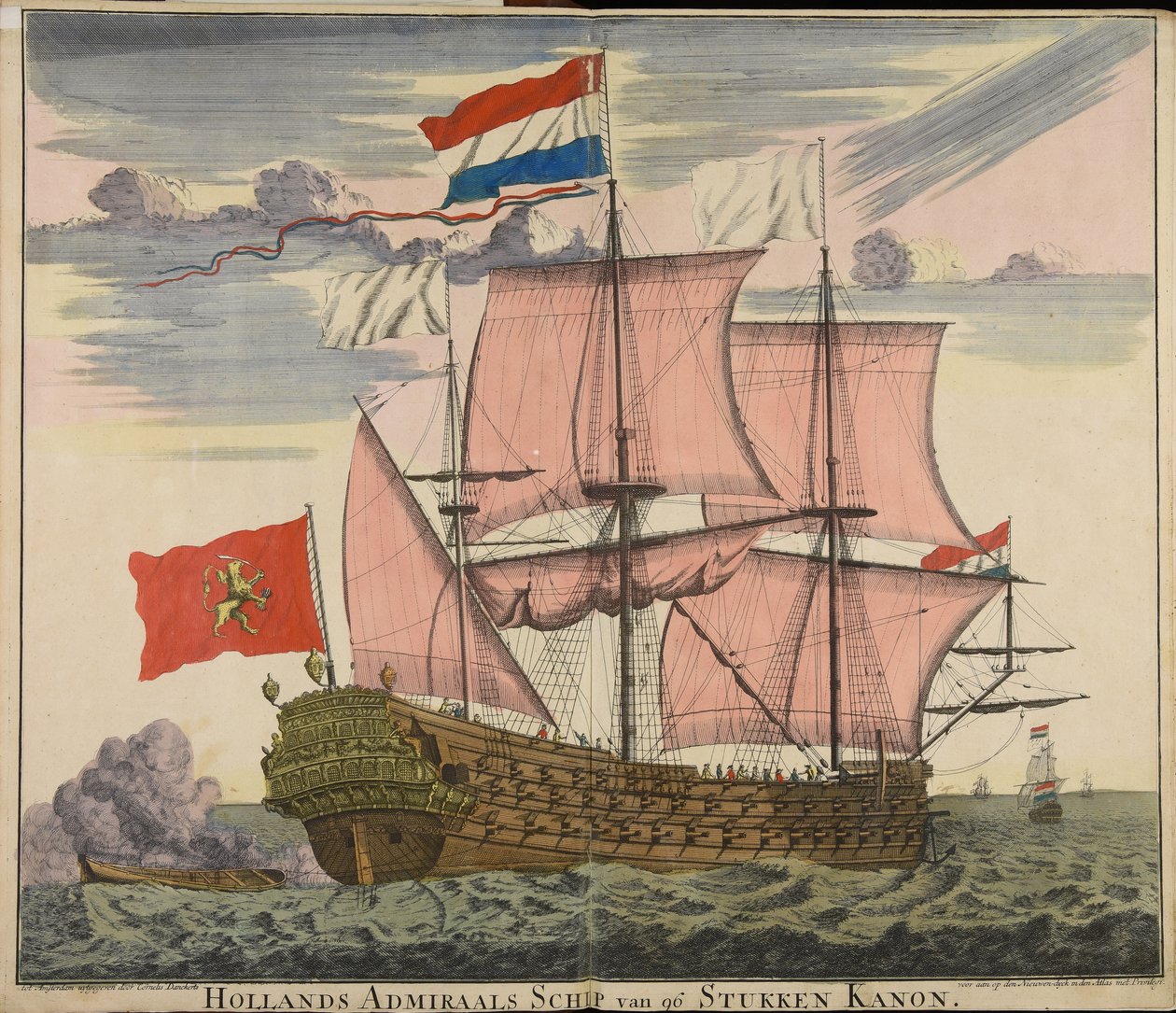 Nizozemská admirálská loď s 96 děly od Cornelis Danckerts