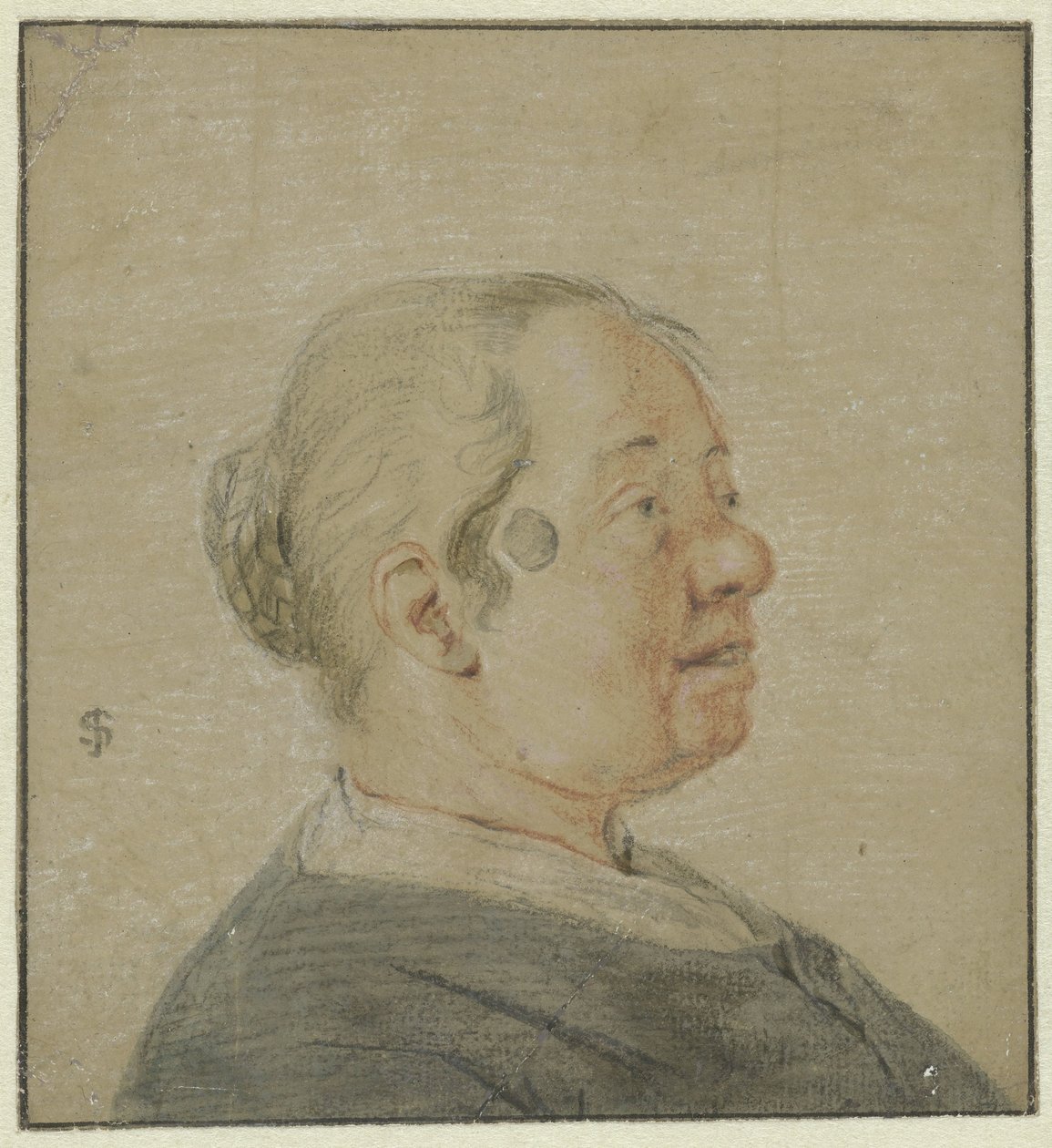 Busta ženy, otočená přímo z profilu od Cornelis Dusart (possibly)