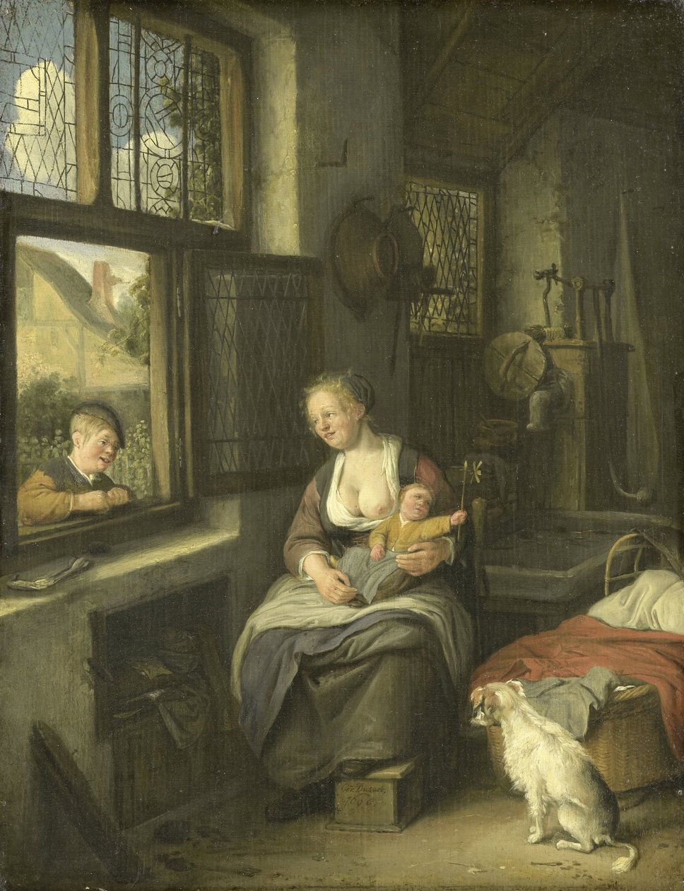 Matka se svými dětmi od Cornelis Dusart