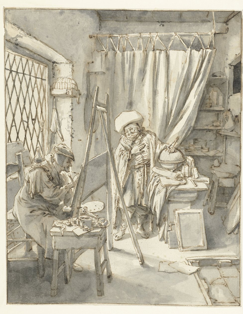 Umělec s modelem ve svém ateliéru Malíř s modelem ve svém ateliéru od Cornelis Dusart