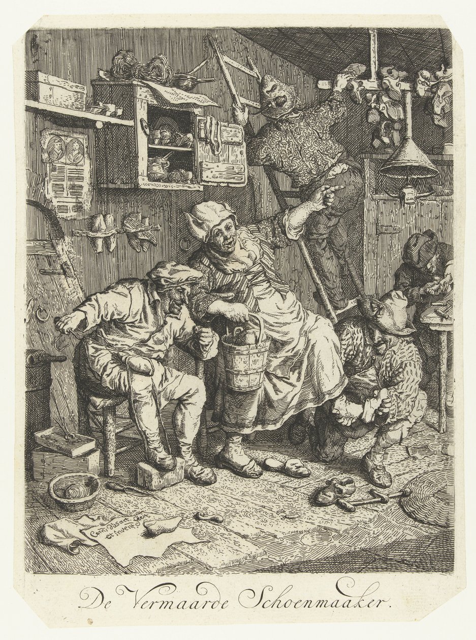 Renomovaný obuvník Slavný švec (název na objektu) od Cornelis Dusart