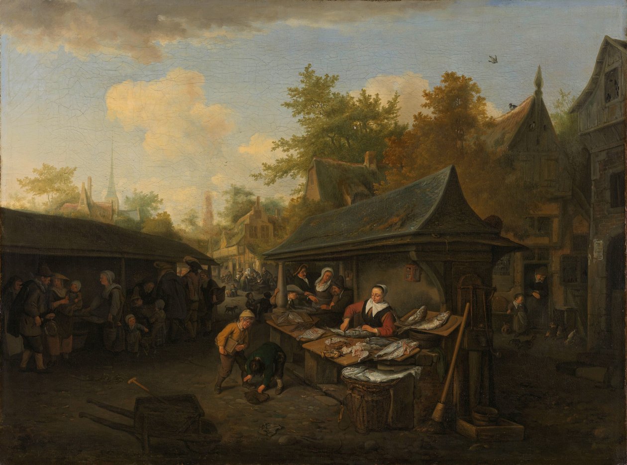 Rybí trh od Cornelis Dusart