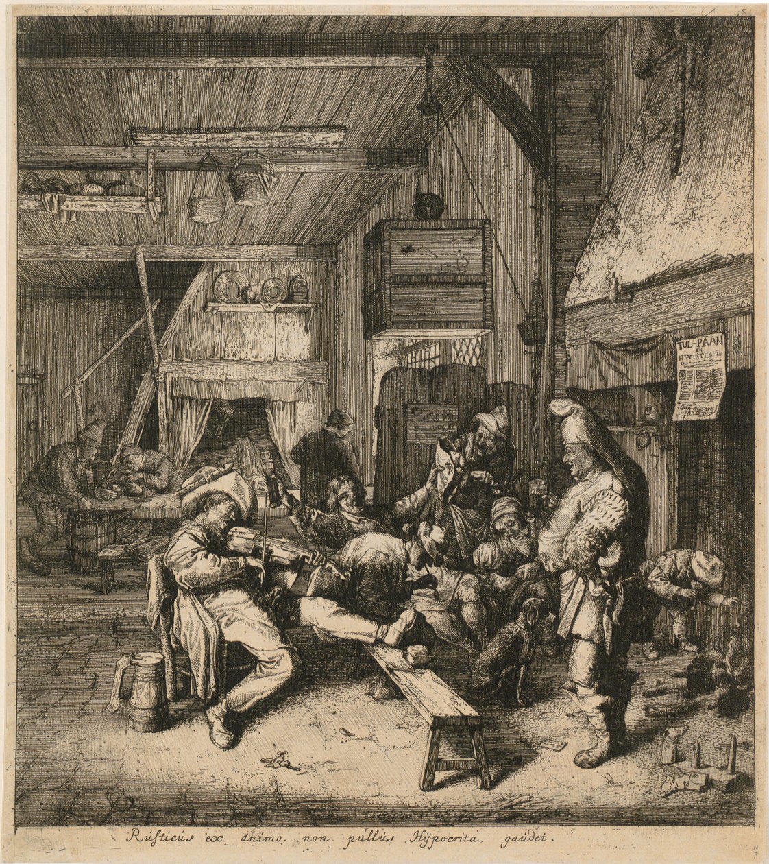 Houslista v hostinci od Cornelis Dusart