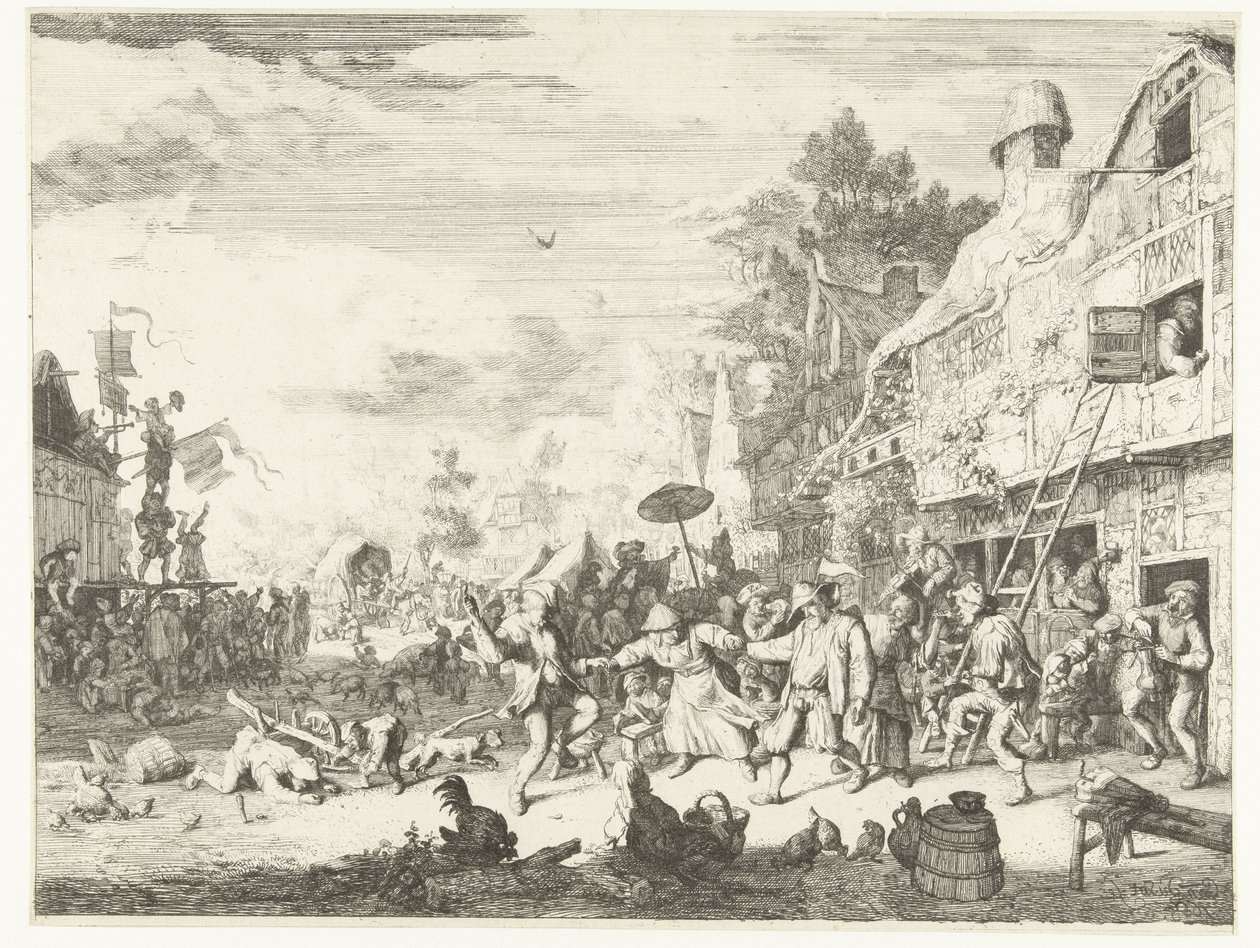 Velký vesnický jarmark od Cornelis Dusart