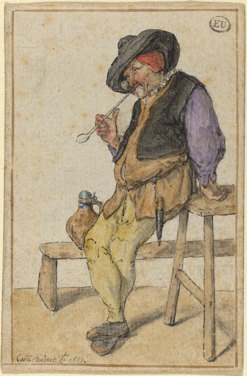 Rolnické kouření od Cornelis Dusart