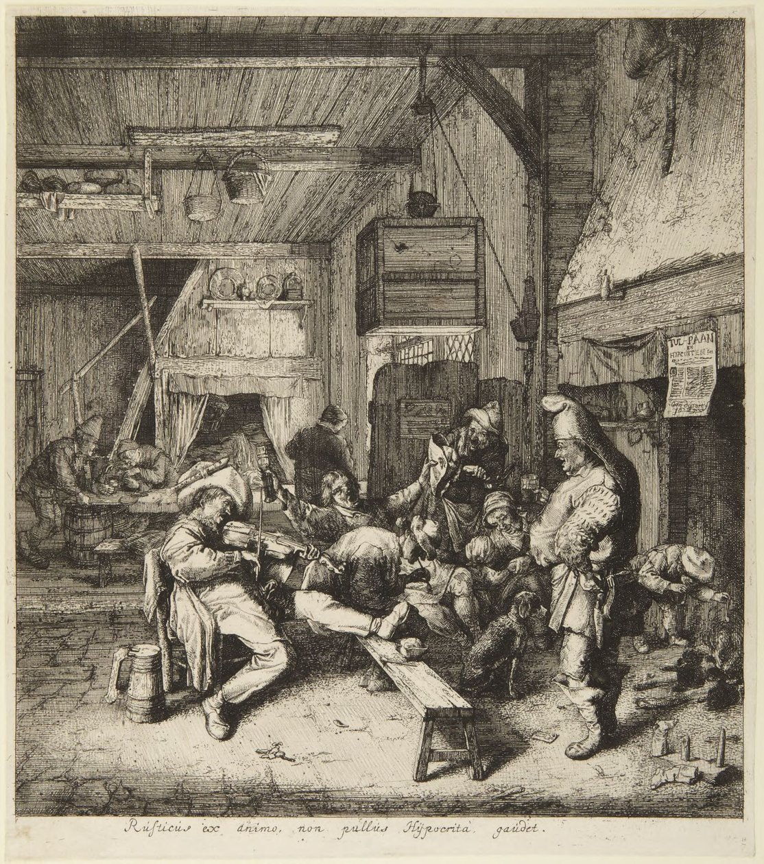 Sedící houslista od Cornelis Dusart