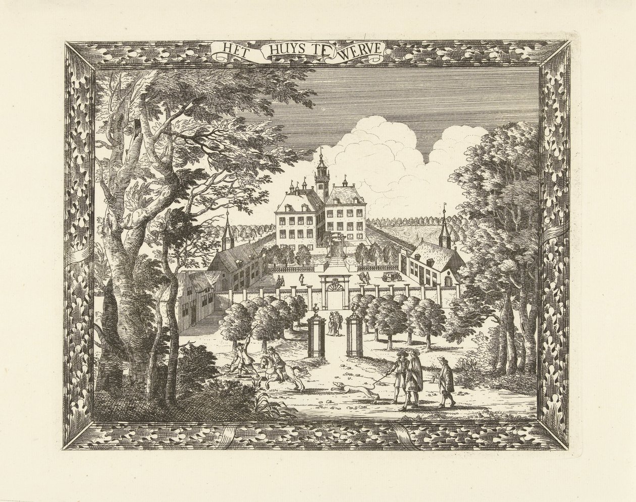 Pohled na Huis te Werve ve Voorburgu Het Huys te Werve (název na objektu) od Cornelis Elandts