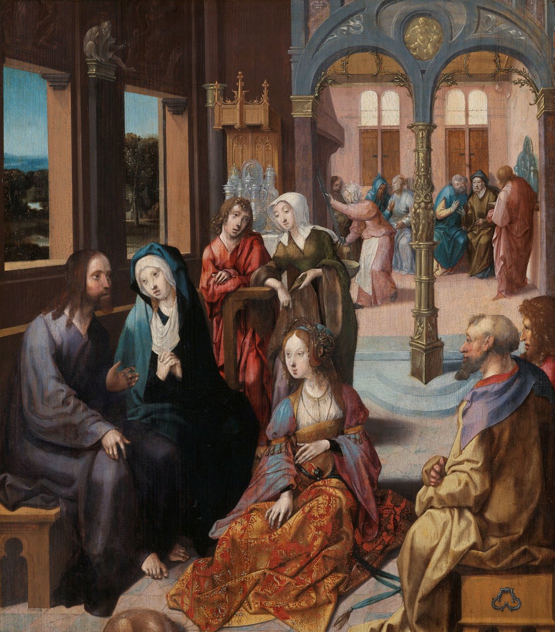 Kristova druhá návštěva v domě Marie a Marty od Cornelis Engebrechtsz