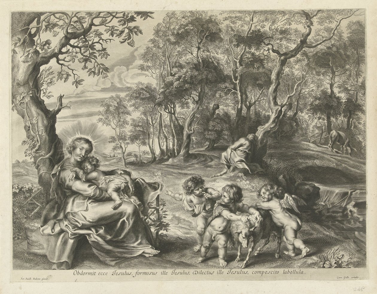 Odpočinek na útěku do Egypta od Cornelis Galle (I) (possibly)