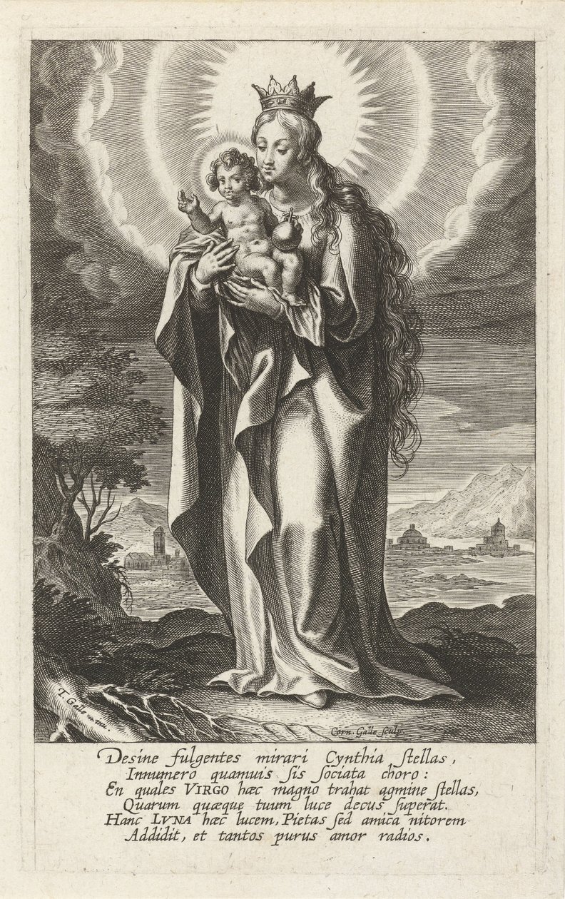 Korunovaná Marie s dítětem od Cornelis Galle (I)