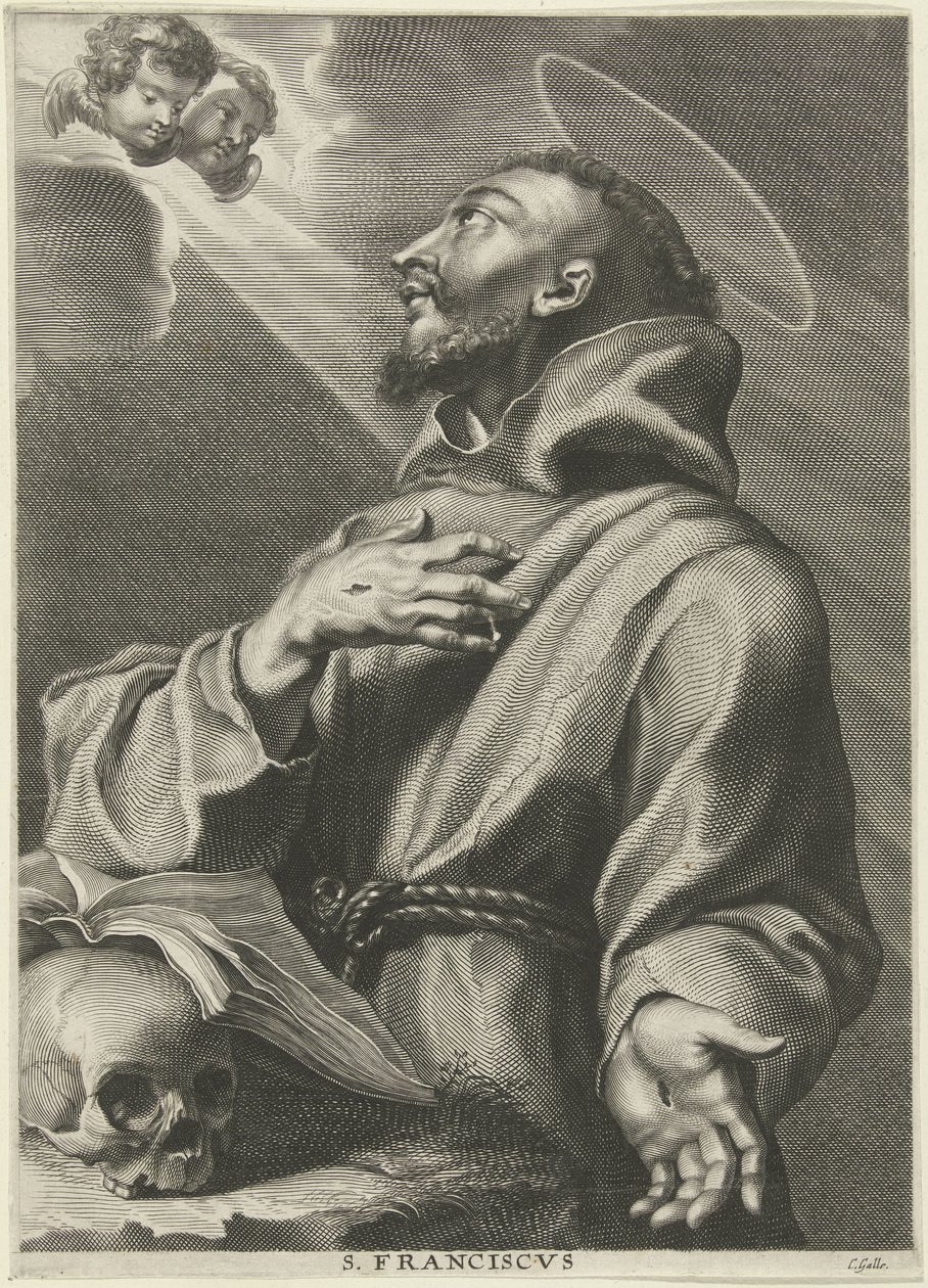 H. Franciscus van Assisi Sv. František (titul na předmětu) od Cornelis Galle (I)