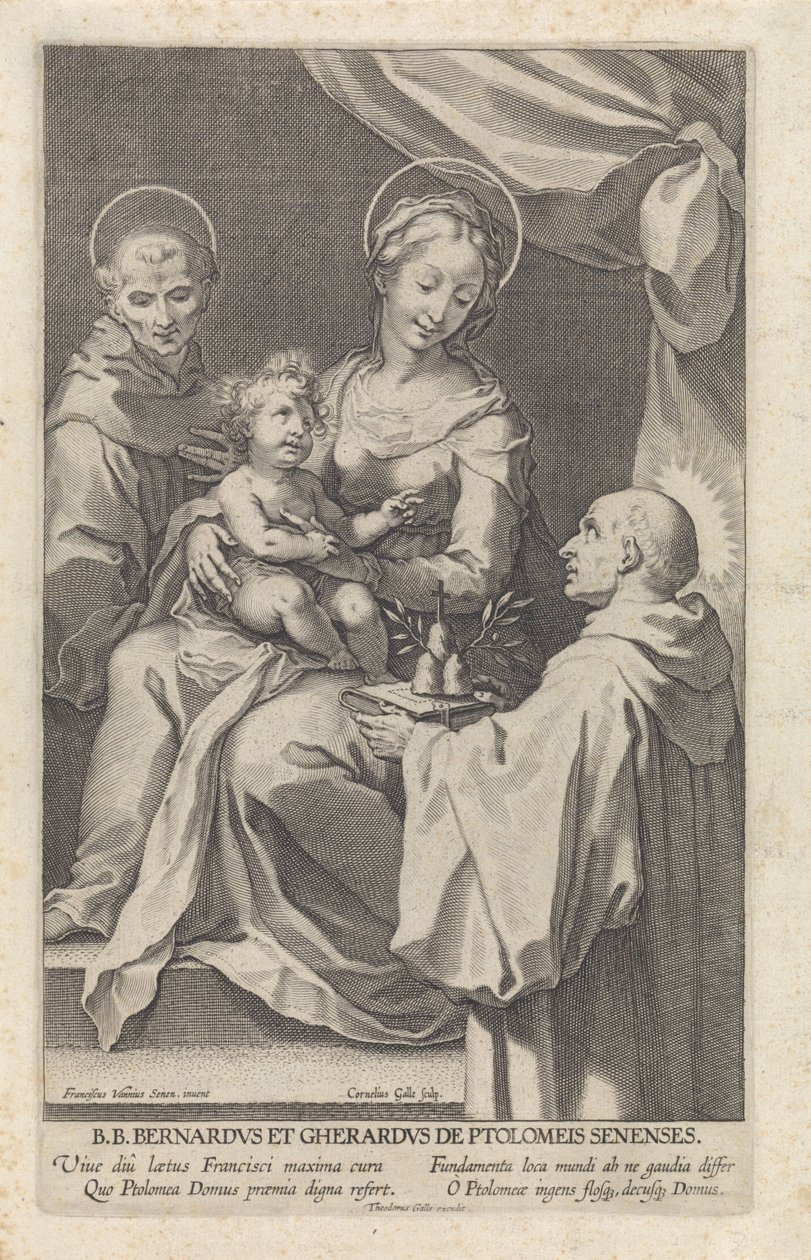 Marie s dítětem a sv. Bernard ze Sieny a sv. Gerardus od Cornelis Galle (I)