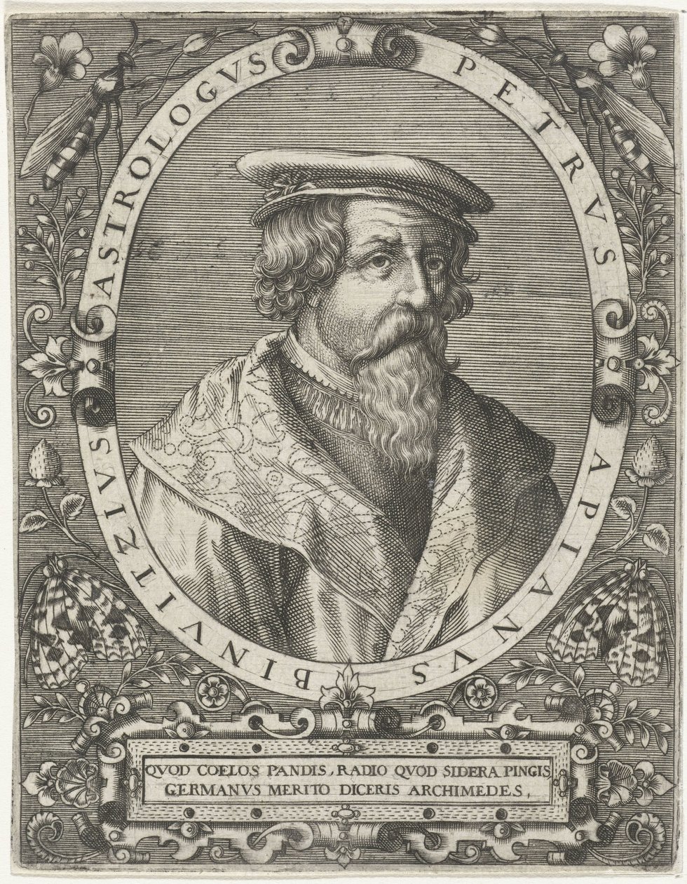 Portrét Petra Apianuse Petrus Apianus Binuitzius (titul na objektu) od Cornelis Galle (I)