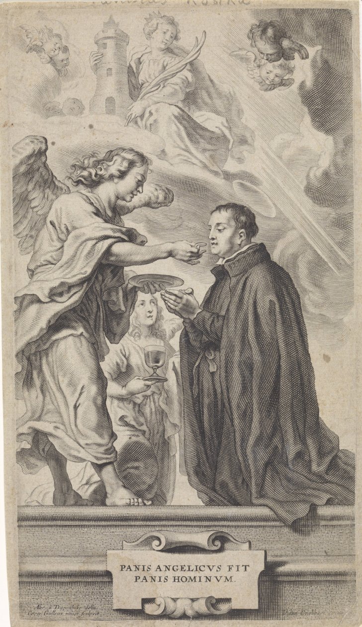 Přijímání svatého Stanislava Kostky (?) s andělem od Cornelis Galle (II)