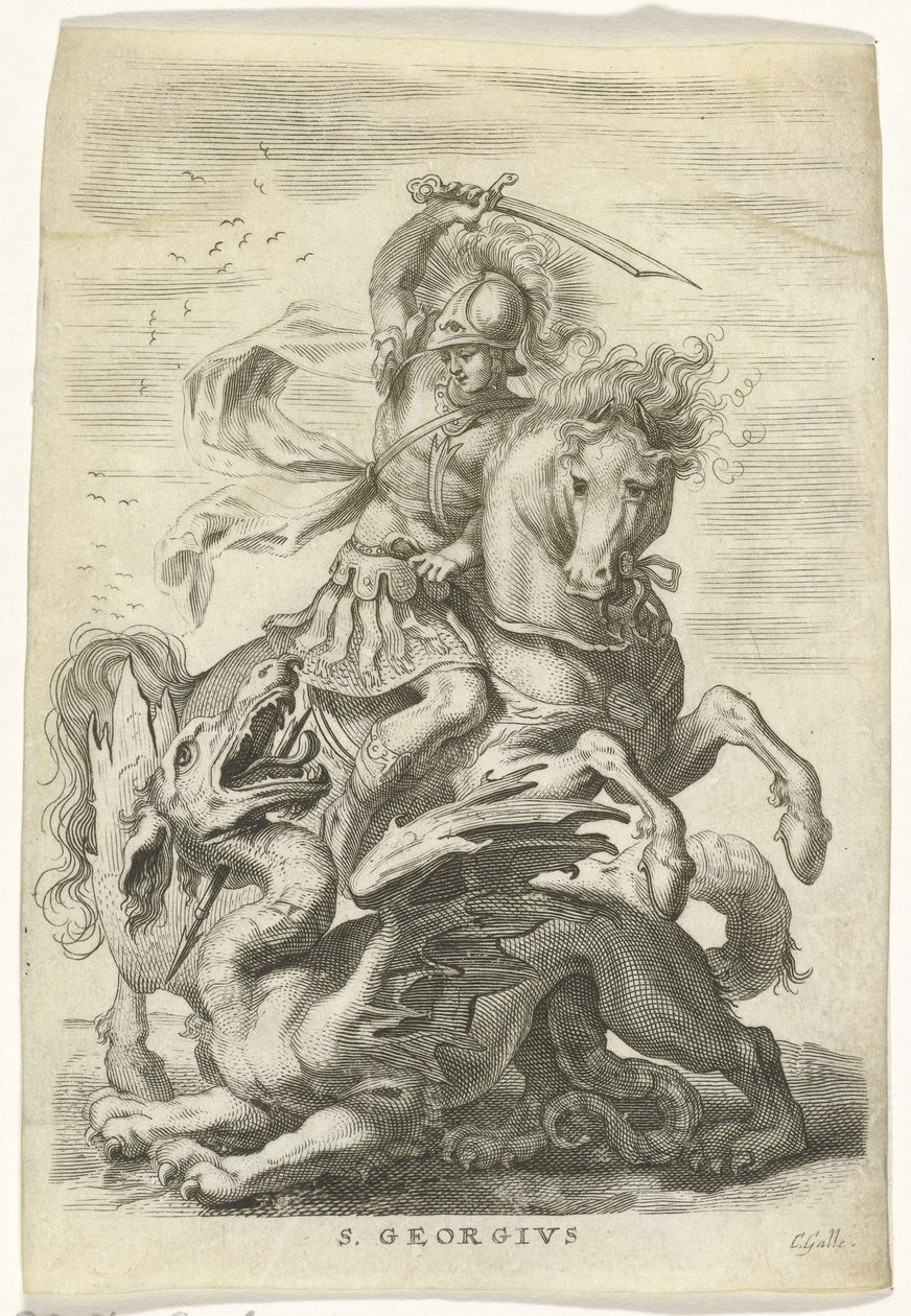 H. Joris bojuje s drakem od Cornelis Galle (II)